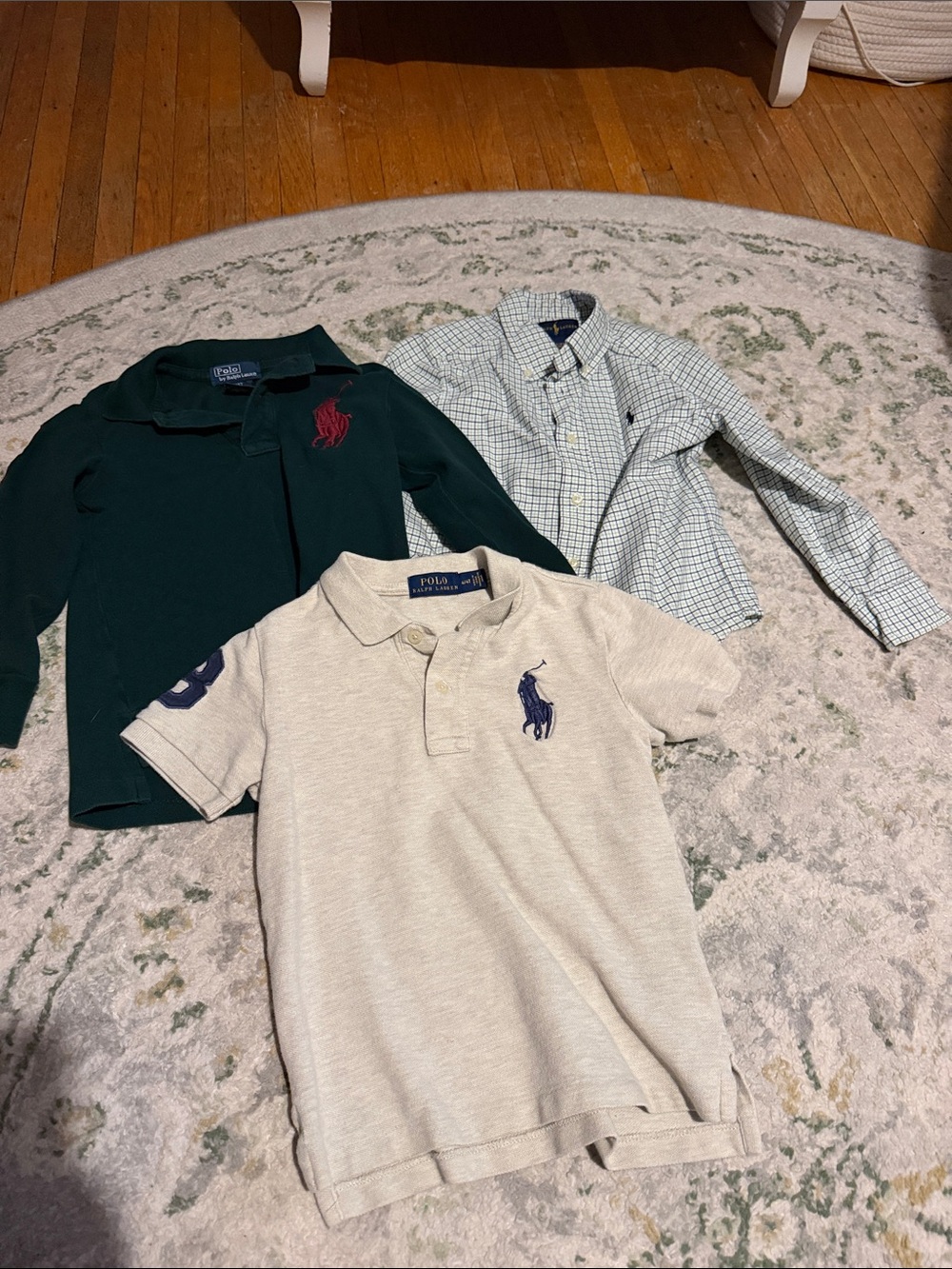 Polo by Ralph Lauren Boys' Cream Polo with Navy Pony